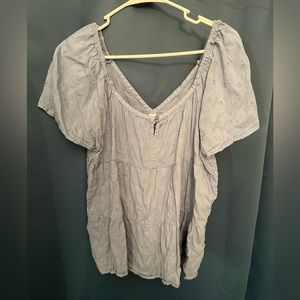 Flower Keyhole Blouse